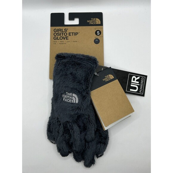 NWT The North Face Girls Kids Osito Etip Gloves Vanadis Grey Size Small - Picture 1 of 9